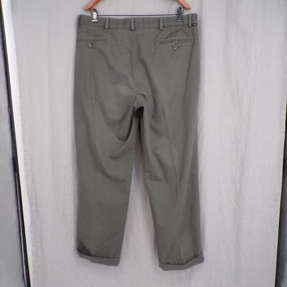 Dockers Premium Men's Olive Green Pleated Cuffed Khakis - size 40x32 - Picture 5 of 10